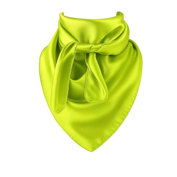 Chartreuse Green Wild Rag Large Scarf 23x23" Western Accessory Cowgirl or Cowboy - Picture 1 of 5